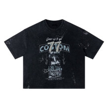Mäns Kortärmad T-Shirt Klassisk Rock Vintage Stil Rockgrafik T-Shirts Retro Svart M