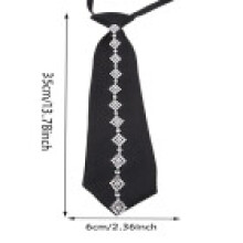 Womens Stylish Polyester Collared Tie With Geometric Pattern For Women Adult