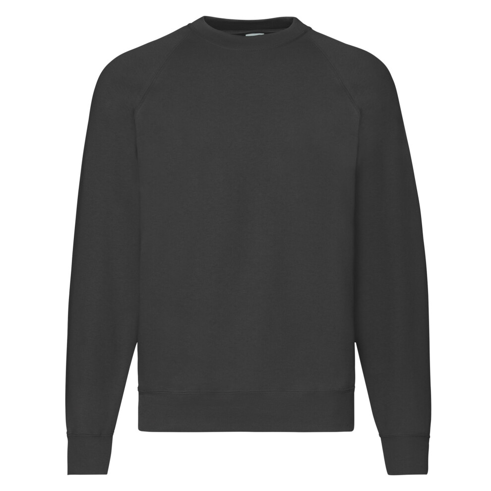 Fruit Of The Loom (M, Black) Mens Classic 80/20 Raglan Sweatshirt