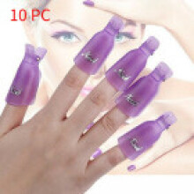 (Purple10PCS)New 10pcs Plastique Nail Art Soak Off Cap Clip Uv Gel Polish Remover Outil Wrap