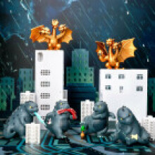 (Random 1 pcs)Godzilla 2019 King Of The Monsters Movie Exclusive Cinema Cute Figure Box Blind