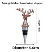 (Deer Rose Gold)Animal Bottle Stopper Black Seals Cork For Wine Preservation And Use Home