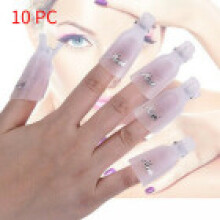 (white10PCS)New 10pcs Plastique Nail Art Soak Off Cap Clip Uv Gel Polish Remover Outil Wrap