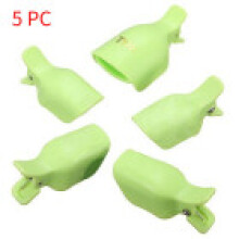 (green-toe5PCS)New 10pcs Plastique Nail Art Soak Off Cap Clip Uv Gel Polish Remover Outil Wrap