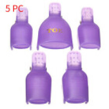 (purple-toe5PCS)New 10pcs Plastique Nail Art Soak Off Cap Clip Uv Gel Polish Remover Outil Wrap
