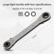 (Large Light Handle)Tools Home Air Conditioning Valve Disassembly Screw Cold Storage Maintenance Wrench Square Ratchet Wrench Double Headed