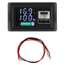 ZFX-3079 Acid Lithium 9-24V Universal LED Digital Display Power Indicator Type-C Car Battery Voltage Meter Tester