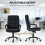 HOMCOM Linen-Look Double-Padded Office Chair - Black 4
