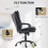 HOMCOM Linen-Look Double-Padded Office Chair - Black 6