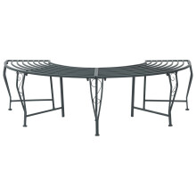 vidaXL Tree Bench 4-Seater 160 x 80 x 44 cm Steel Silver Grey