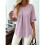 Blusas Básicas Plissadas de Manga Curta Soltas com Decote Redondo para Mulheres Roxo Claro S 4
