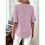 Blusas Básicas Plissadas de Manga Curta Soltas com Decote Redondo para Mulheres Roxo Claro S 5