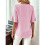 Blusas Básicas Plissadas de Manga Curta Soltas com Decote Redondo para Mulheres Rosa M 5
