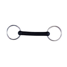 (5.5in, Black) Korsteel Flexi Rubber Mullen Mouth Loose Ring Snaffle Bit