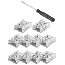 2P 8MM LED-Stripconnector met Schroefbevestiging, Transparante, Vrij Te Solderen 8mm Printplaatverbinding