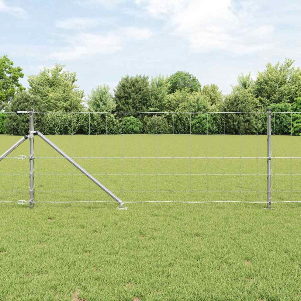 Vidaxl Welded Wire Fence With Spikes 100 X 0.8 M Silver Mesh 8721158245823
