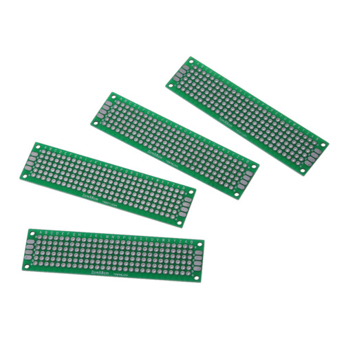 4pcs Double-Side Prototype FR-4 PCB Stripboard Universal Printed Circuit Board 2x8cm Size