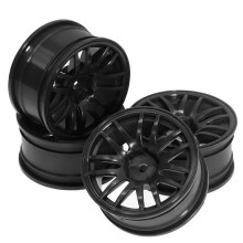 4pcs 52mm 1/10 Scale RC Drift Car Wheels (Rims) for XV02 TT02 Sakura D5 MST RedCat Plastic Hub Set Black