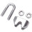 12pcs de 2mm 1/16 pouces de clip de fixation de cable en acier inoxydable 8