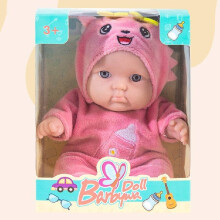 (Pink) 8 Inch Simulated Recycled Dolls Pvc Animal Plush Coat Gifts Childrens Toys