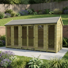 14 x 8 Apex Summer House Tanalised (Full Height Window) Fast & Free 2-5 Nationwide Delivery