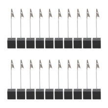 40 Pieces Base Memo Clip Holder with Alligator Clip Wood Base Table Number Holder Base Place Card Holder