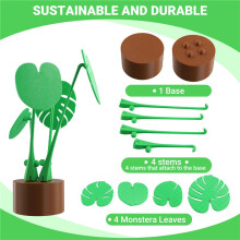 Monstera Plant - Underläggsset - 3D-Utskrivet - Blad Fästa med Magneter Fake Monstera Plant A