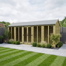 16 x 4 Apex Summer House Tanalised (Full Height Window) Fast & Free 2-5 Nationwide Delivery
