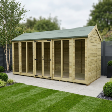 16 x 5 Apex Summer House Tanalised (Full Height Window) Fast & Free 2-5 Nationwide Delivery