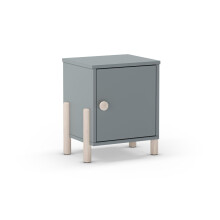 Mesita de noche de 1 puerta y patas en verde salvia y oak soft 38,5x48,5 cm Misty Dawn