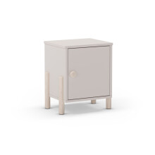 Mesita de noche de 1 puerta y patas en beige y oak soft 38,5x48,5 cm Misty Dawn