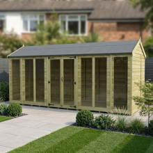 16 x 8 Apex Summer House Tanalised (Full Height Window) Fast & Free 2-5 Nationwide Delivery