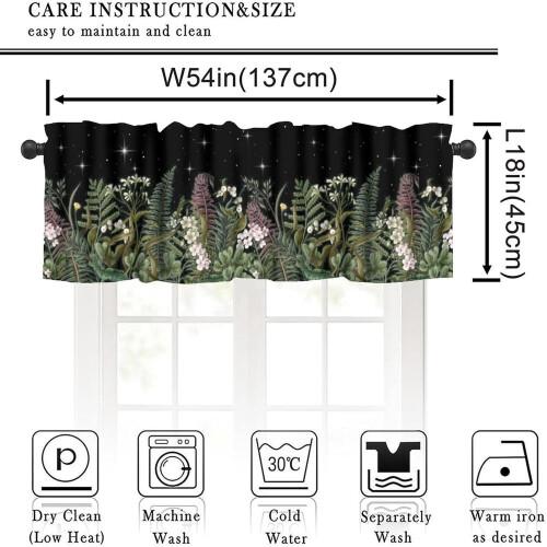 Botanical Kitchen Valance Curtains Nature White Floral 1