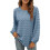 Women's Long Sleeve V-Neck Sweater Blue M 1