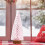 Mini Pink Snow Christmas Tree with Wooden Base 7