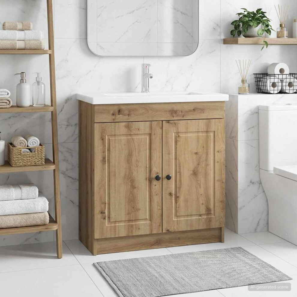 Vidaxl Bathroom Under Sink Cabinet Artisan Oak 56 X 37.5 X 81 Cm