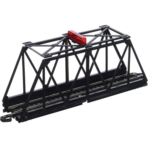 BACHMANN Bachmann Trains E-Z TRACK TRUSS BRIDGE with BLINKING LIGHT- HO Scale , Black Medium