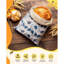 1set/2pcs Beeswax Bread Bag for Homemade Bread, Sourdough Bread Bags with Zipper, About 13"X17" Natural Beeswax