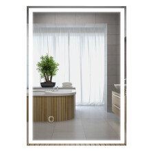 Miroir de salle de bain LED avec interrupteur tactile, miroir mural