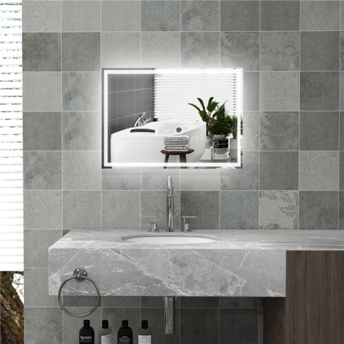Miroir de salle de bain LED avec interrupteur tactile, miroir mural 2