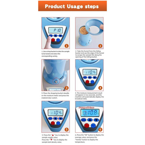 Upgraded 35 Types Grain Grain Moisture Measuring Instruments Rice Coffee Bean Moisture Measuring Instruments EU Plug