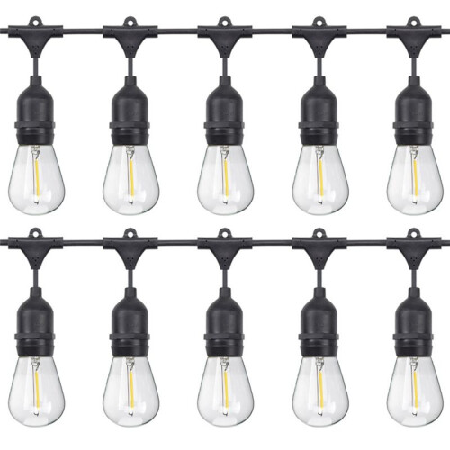 10 Pcs Shatterproof LED String Lights Warm White 2700K E27 Base Waterproof for Indoor Outdoor Use