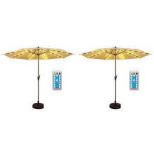 2X Patio Umbrella Lights Solar Powered Waterproof Umbrella Lights Outdoor Patio with Remote Control 8 Modes Warm