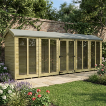 20 x 4 Apex Summer House Tanalised (Full Height Window) Fast & Free 2-5 Nationwide Delivery