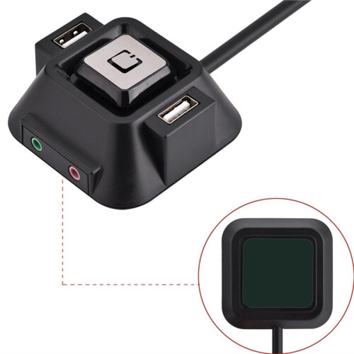 DIY Desktop Power  for Computer Tower Dual USB  Power Reset Button Audio/Microphone Jack Power Reset Button 2
