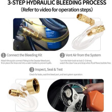 Hydraulic Steering Bleed Kit for Seastar Systems,Quick-Connect Leak-Proof Tool with Gaskets,for Outboard, Inboard