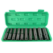 Heavy Duty 10 Pcs 1/2 Inch Drive Metric Deep Impact Socket Set Universal Robust for Pneumatic Air Repair Tools