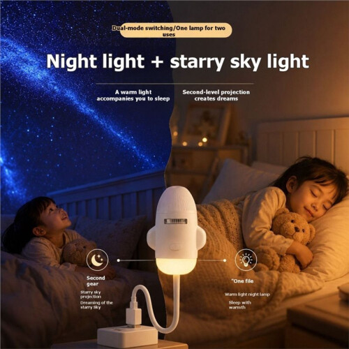 Star Projector Night Light 2 in 1 USB Star Projection Lamp Button Control LED Ceiling Projector Car Ambient Light 1