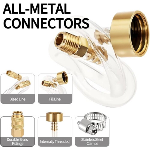 Hydraulic Steering Bleed Kit for Seastar Systems,Quick-Connect Leak-Proof with Brass Fitting,Steering Drain for Board 2