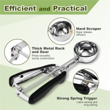 Premium Cookie Scoop, Stainless Steel Cookie Scoops for Baking, Ice Cream Scoop,for Melon Baller, Muffin Scoop
